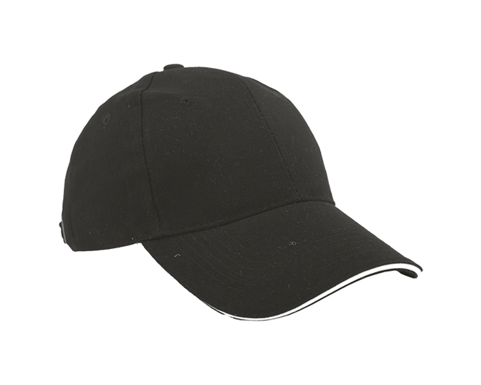 Gorra Lisa Sandwich GL6101 Negro (Algodon / A020065 / articulos promocionales)