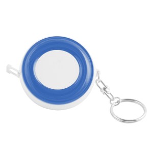 LLAVERO C/FLEXOMETRO TRASLUCIDO DOM LLF4680 AZUL (Plástico)