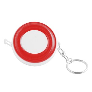 LLAVERO C/FLEXOMETRO TRASLUCIDO DOM LLF4680 ROJO (Plástico)