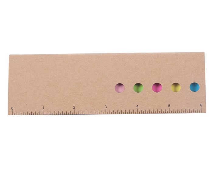 Estuche de Papel Regla con Post It Carol POS2163 Beige (Cartón)