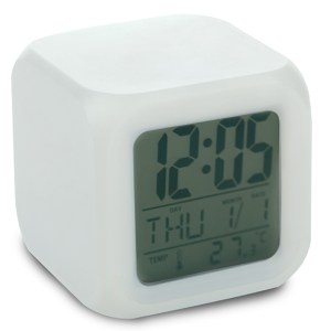 RELOJ DE MESA MULTIFUNCIONAL CUBO RMF330 BLANCO (Plástico)