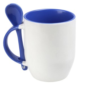 TAZA SUBLIMACION CON CUCHARA MAGGIE SUB4716 AZUL (Cerámica)