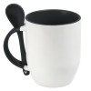 TAZA SUBLIMACION CON CUCHARA MAGGIE SUB4716 NEGRO (Cerámica)