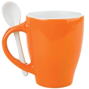 TAZA C/CUCHARA 12OZ. LONDON TAC11 NARANJA (Cerámica)