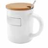 Taza Bambusa Blanco TAZ 055 B (Cerámica / bambú / acero inoxidable / metal)