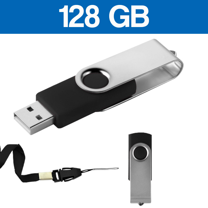 MEMORIA USB LONDON GIRATORIA 128GB (USB500-U) NEGRO