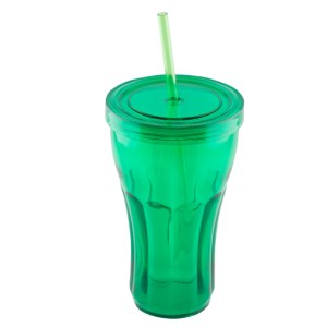 VASO DOBLE PARED CON POPOTE DE 500 ML ZODA VAP3558 VERDE (Plástico PP)