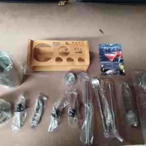 SET DAIQUIRI PLATA (HO 052 - ACERO INOXIDABLE / MADERA)
