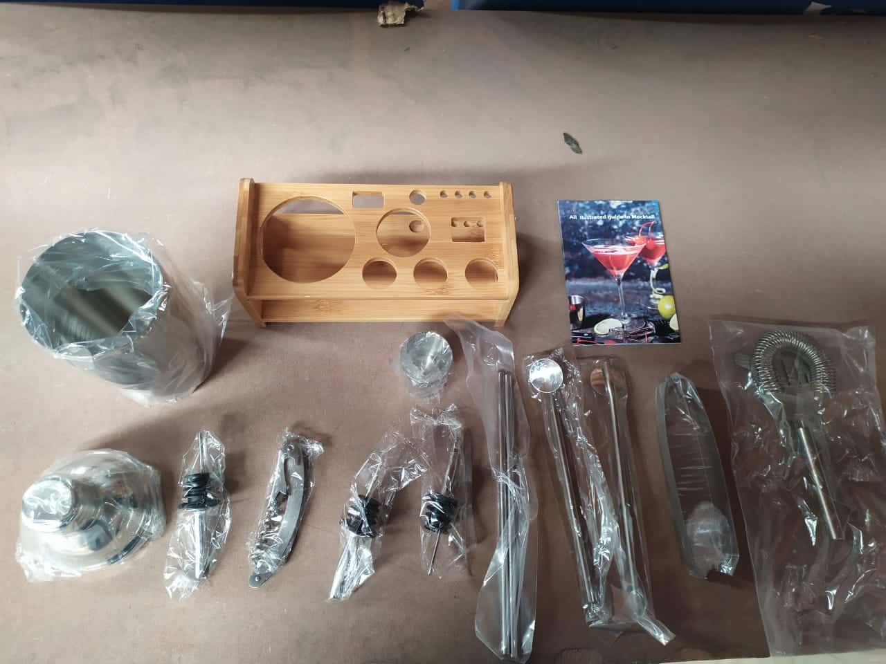 SET DAIQUIRI PLATA (HO 052 - ACERO INOXIDABLE / MADERA)