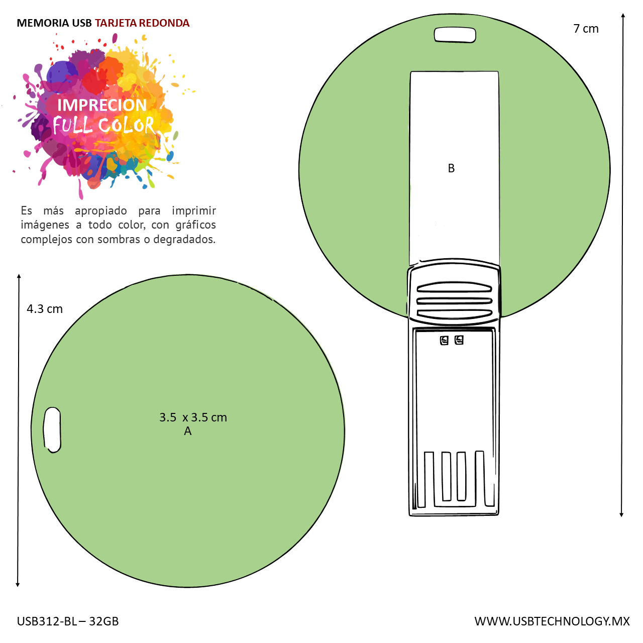 www.usbtechnology.mx_USB312-BL_3.png Memoria Usb Boton 32GB (USB312-U) Blanco