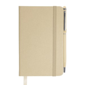 Libreta con Boligrafo Aitana A2182 Beige (Libreta: carton plastificado / boligrafo: aluminio / A2182.24 / articulos promocionales)
