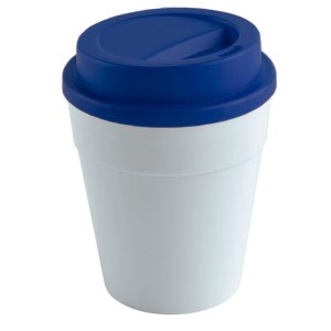 VASO 350 ML. CON TAPA DE PLASTICO LATE A2234 AZUL (Non Woven)
