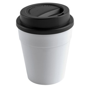 VASO 350 ML. CON TAPA DE PLASTICO LATE A2234 NEGRO (Non Woven)