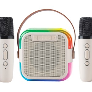 BOCINA PORTATIL CON MICROFONO POPSTAR A2812 BEIGE (Poliéster 210D)