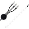 CABLE CONECTOR DE CARGA USB RAYO A2997 NEGRO (Aluminio)