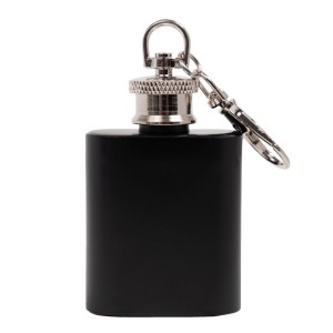 MINI LLAVERO EN FORMA DE LICORERA MEZCALITO A3069 NEGRO (Poliéster / Acero Inoxidable)