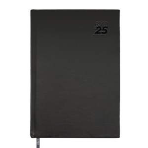 AGENDARIO DIARIO 2025 AGD2025 NEGRO (Curpiel / Acero Inoxidable)