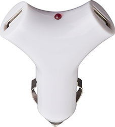 CARGADOR USB PARA AUTO DOBLE SALIDA (T321 BLANCO)