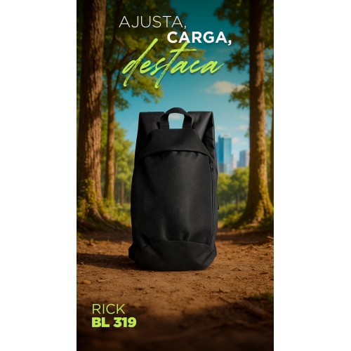 8693b830-06a2-4cdc-83ed-4759a5b9670b_4PROMO__STORY9__NOV25__V1-1 Mochila Rick BL 319 NEGRO (BL319 – poliester – articulo promocional)