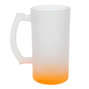 Tarro Cervecero Satinado Bicolor de Sublimacion 16 oz Chelado A2799 Naranja (Vidrio / A2799.03 / articulos promocionales)