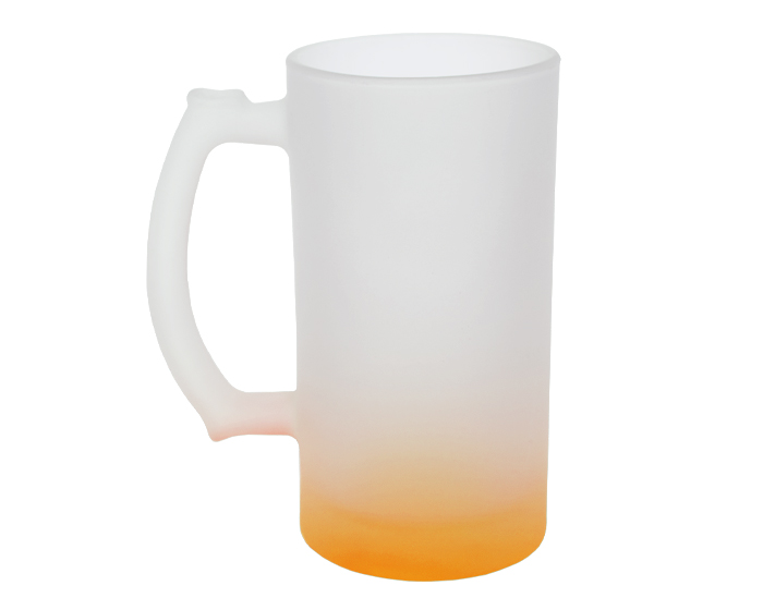 Tarro Cervecero Satinado Bicolor de Sublimacion 16 oz Chelado A2799 Naranja (Vidrio / A2799.03 / articulos promocionales)