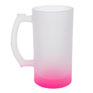 Tarro Cervecero Satinado Bicolor de Sublimacion 16 oz Chelado A2799 Rosa (Vidrio / A2799.05 / articulos promocionales)