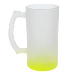 Tarro Cervecero Satinado Bicolor de Sublimacion 16 oz Chelado A2799 Amarillo (Vidrio / A2799.07 / articulos promocionales)