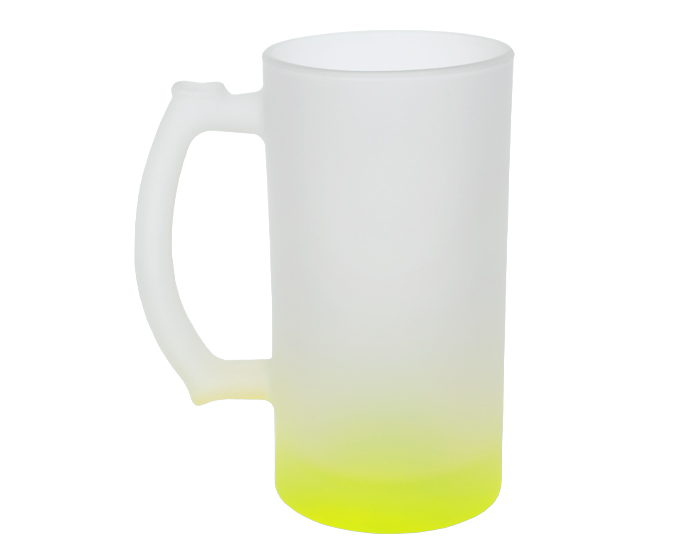 Tarro Cervecero Satinado Bicolor de Sublimacion 16 oz Chelado A2799 Amarillo (Vidrio / A2799.07 / articulos promocionales)