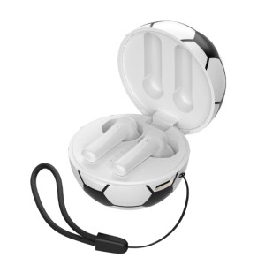 Audifonos Inalambricos con Estuche de Balon de Soccer Goal A2830 Blanco (Plastico abs / A2830.01 / articulos promocionales)