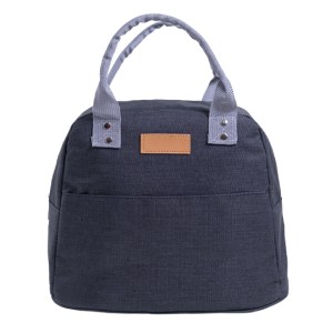 LONCHERA CON ASAS Y BOLSILLO FRONTAL HEIDI A3035 NEGRO (POLIESTER / ALUFOIL / A3035.02 / ARTICULOS PROMOCIONALES)