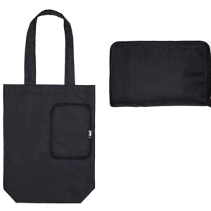 Bolsa Multifuncional Plegable con Cierre Sharon A3041 Negro (Poliester 210d / A3041.02 / articulos promocionales)