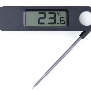 TERMOMETRO DIGITAL PLEGABLE DE COCINA MEAL A3083 NEGRO (PLASTICO ABS / ACERO INOXIDABLE / A3083.02 / ARTICULOS PROMOCIONALES)