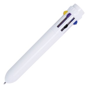 Boligrafo de Plastico Multi Tintas Arcoiris A3096 Blanco (Plastico / A3096.01 / articulos promocionales)