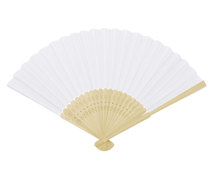Abanico Plegable de Bambu Locomia A3107 Blanco (Bambu / papel / A3107.01 / articulos promocionales)