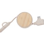 Cable Conector de Carga Usb Retractil 4 en 1 Coral A3113 Beige (Bambu / fibra de trigo / A3113.24 / articulos promocionales)