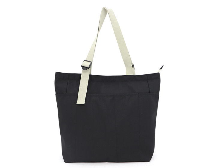 Bolsa de Poliester con Asas de Algodon Olivo A3116 Negro (Poliester / algodon / A3116.02 / articulos promocionales)