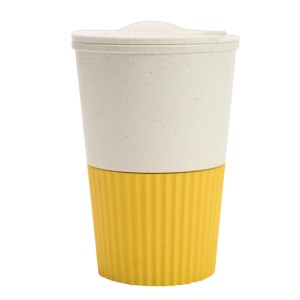 Vaso de Fibra de Trigo Cap. 380 ml. Coffy A3120 Amarillo (Fibra de trigo / A3120.07 / articulos promocionales)