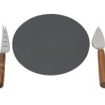 Set de Quesos Uxmal A3161 Cafe (Tabla: piedra // cuchillos: acero inoxidable / madera de acacia. / A3161.21 / articulos promocionales)