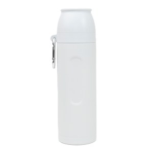 Termo de Acero Inoxidable con Gancho de 750ML. Aventurero A3163 Blanco (Termo: acero inoxidable / tapas: plastico pp // gancho: aluminio / A3163.01 / articulos promocionales)