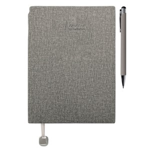 Agendario con Boligrafo Venecia A3167 Gris (Libreta: pu // boligrafo: aluminio // estuche: carton / A3167.22 / articulos promocionales)
