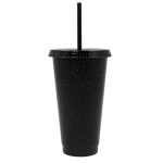 Vaso de Plastico de 750 ml Glitter A3171 Negro (Plastico pp / A3171.02 / articulos promocionales)