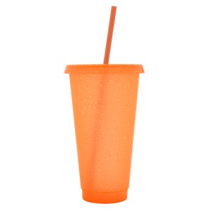Vaso de Plastico de 750 ml Glitter A3171 Naranja (Plastico pp / A3171.03 / articulos promocionales)
