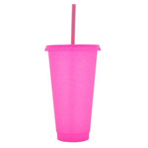 Vaso de Plastico de 750 ml Glitter A3171 Rosa (Plastico pp / A3171.05 / articulos promocionales)