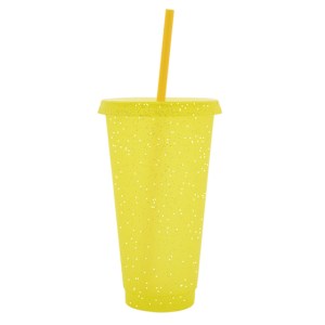 Vaso de Plastico de 750 ml Glitter A3171 Amarillo (Plastico pp / A3171.07 / articulos promocionales)