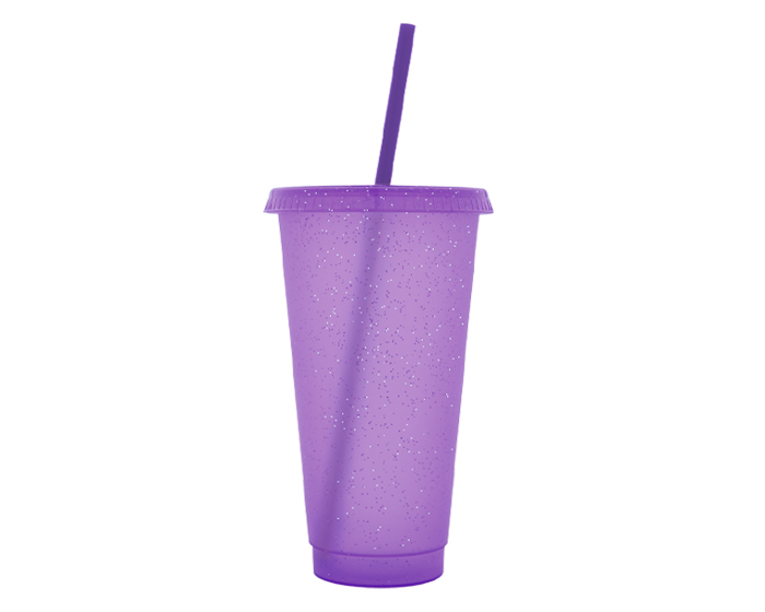 Vaso de Plastico de 750 ml Glitter A3171 Lila (Plastico pp / A3171.16 / articulos promocionales)