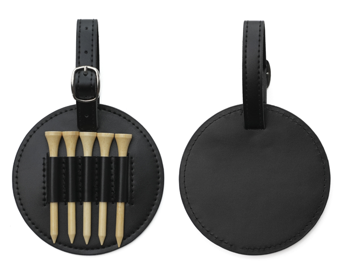 Estuche con Soportes Tees de Golf A3177 Negro (Bambu / pu / A3177.02 / articulos promocionales)