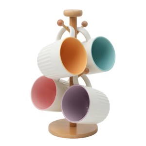 Set de Tarros de Ceramica con Organizador de Bambu Potts A3186 Unico (Ceramica / bambu / A3186.28 / articulos promocionales)