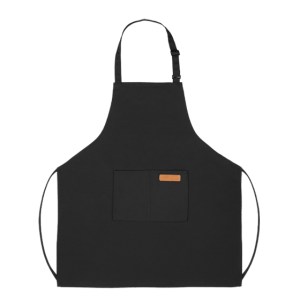Mandil de Poliester con Bolsillo Frontal Pro Chef A3203 Negro (100% Poliester / A3203.02 / articulos promocionales)