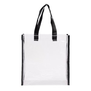 Bolsa Transparente con Asas de Color Claris A3207 Negra (Plastico pvc / poliester / A3207.02 / articulos promocionales)