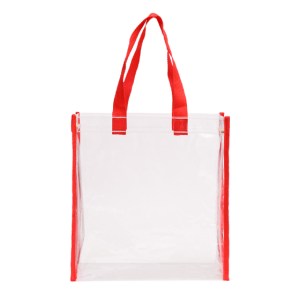 Bolsa Transparente con Asas de Color Claris A3207 Roja (Plastico pvc / poliester / A3207.04 / articulos promocionales)